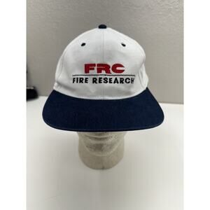 Hit Snapback Hat FRC Fire Research Adjustable White and Blue Embordered